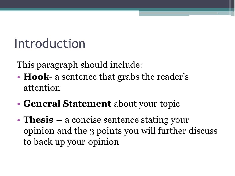 Introductory Paragraph - PowerPoint PPT Presentation